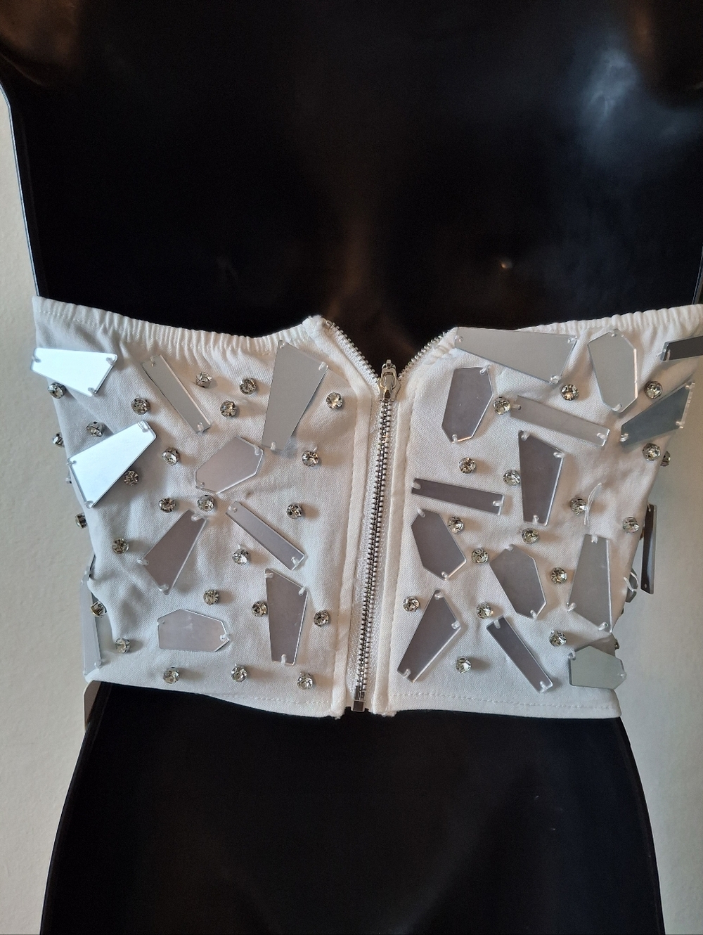 Embellished White Beaded Corset Top - Picture 2 of 2